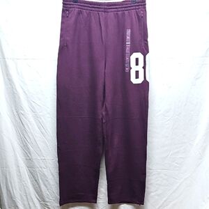 PINK Victoria's Secret Burgundy Joggers with White Accent